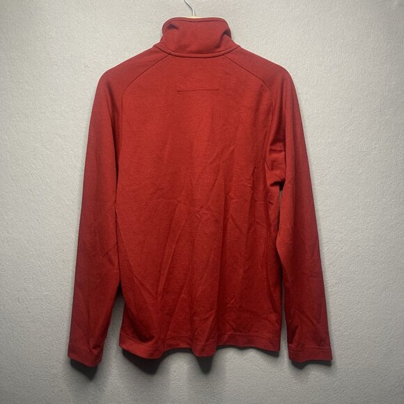 Banana Republic Mens Soft Moisture Wicking LS 1/4 Zip Solid Red Sweater Size M - Picture 4 of 5